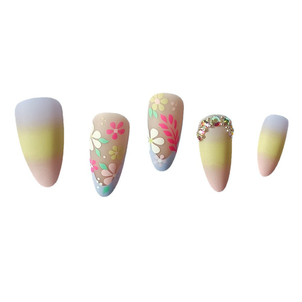 Wholesale Colorful Camellia Medium Almond Water Drops Nail Stickers